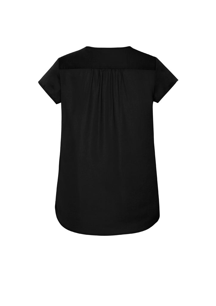 Womens Kayla V-Neck Pleat Blouse