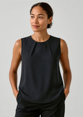 Womens Estelle Sleeveless Pleat Detail Blouse