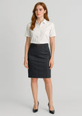 Womens Mid Waist Stretch Chino Skirt