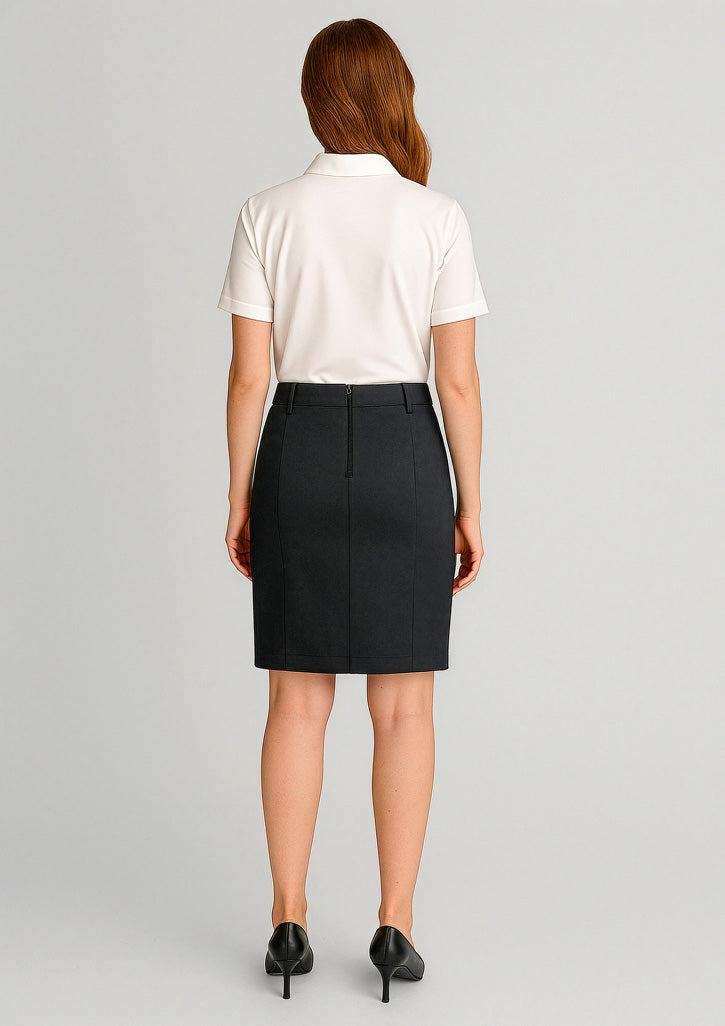 Womens Mid Waist Stretch Chino Skirt