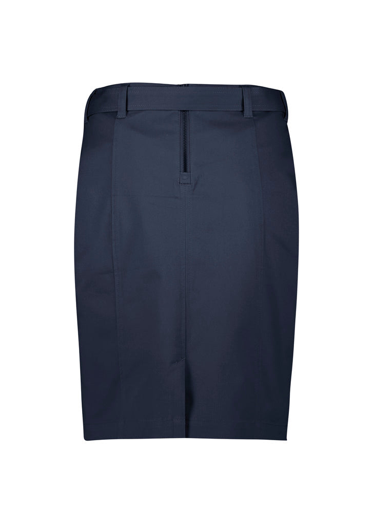 Womens Mid Waist Stretch Chino Skirt