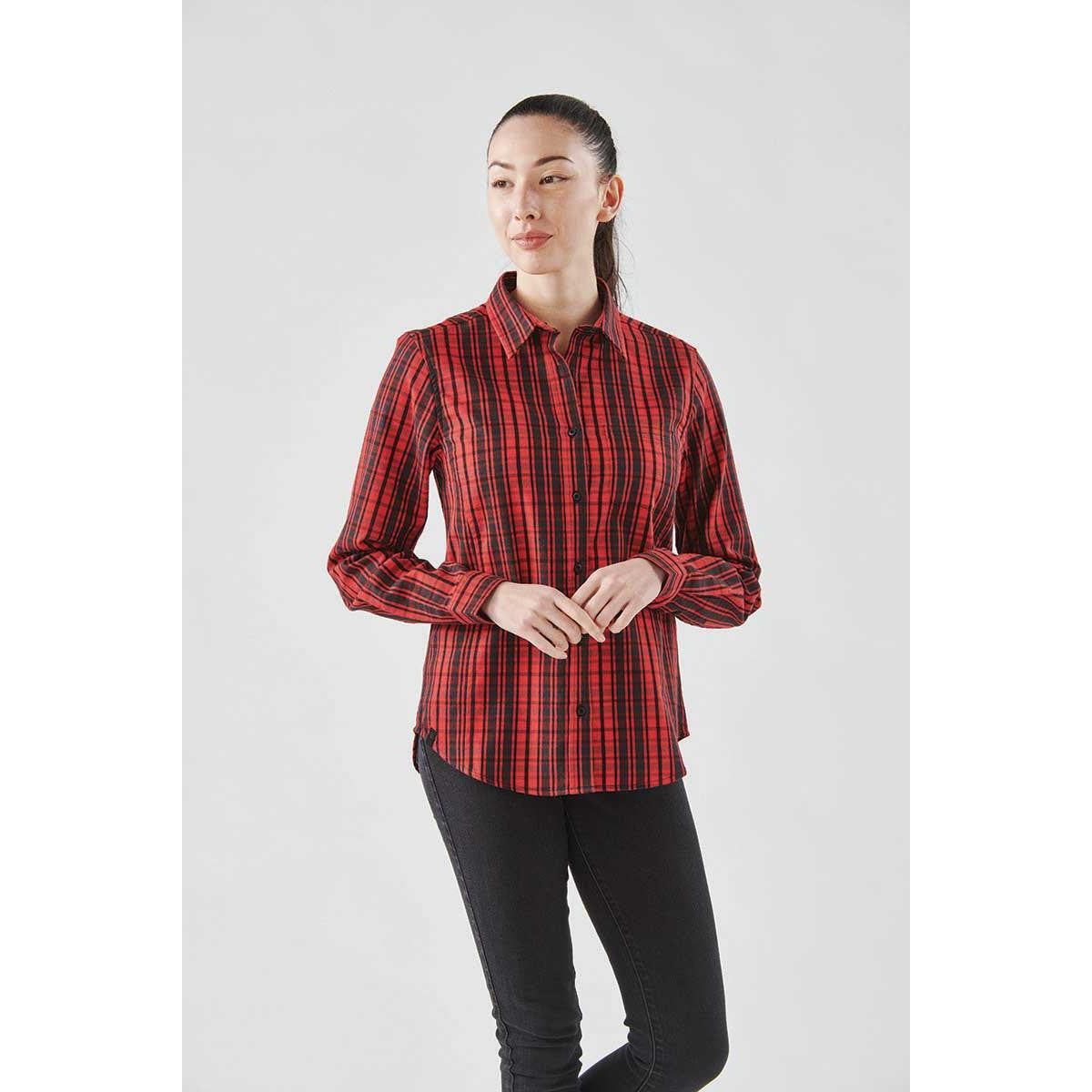 Women's Muirfield Performance Long Sleeve Shirt - Earth Plaid