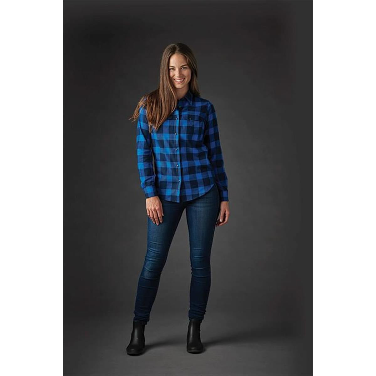 Women's Logan Snap Front Shirt - Black / Red Plaid