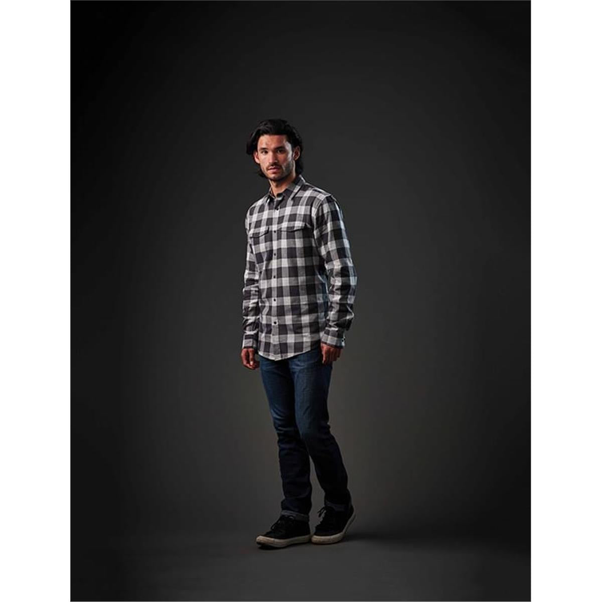 Men's Logan Snap Front Shirt - Black / Red Plaid