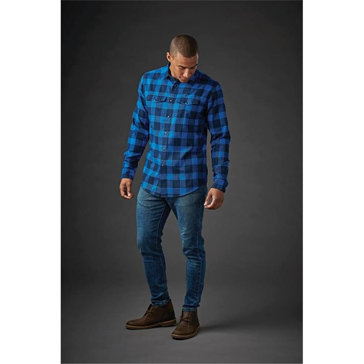 Men's Logan Snap Front Shirt - Royal Plaid