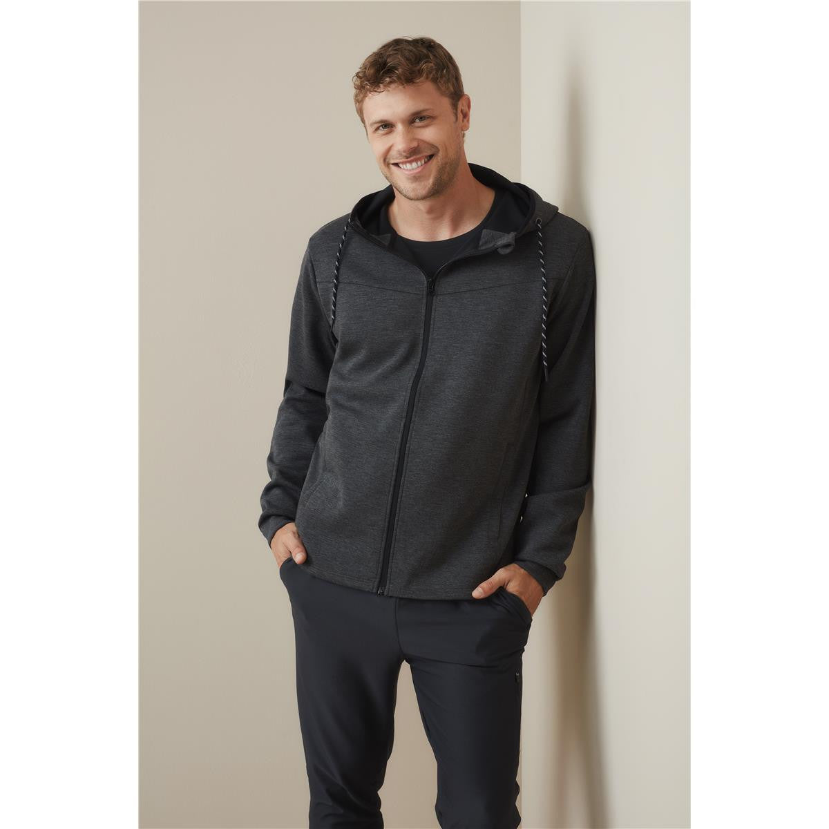 Men's Recycled Scuba Jacket - Anthra Heather