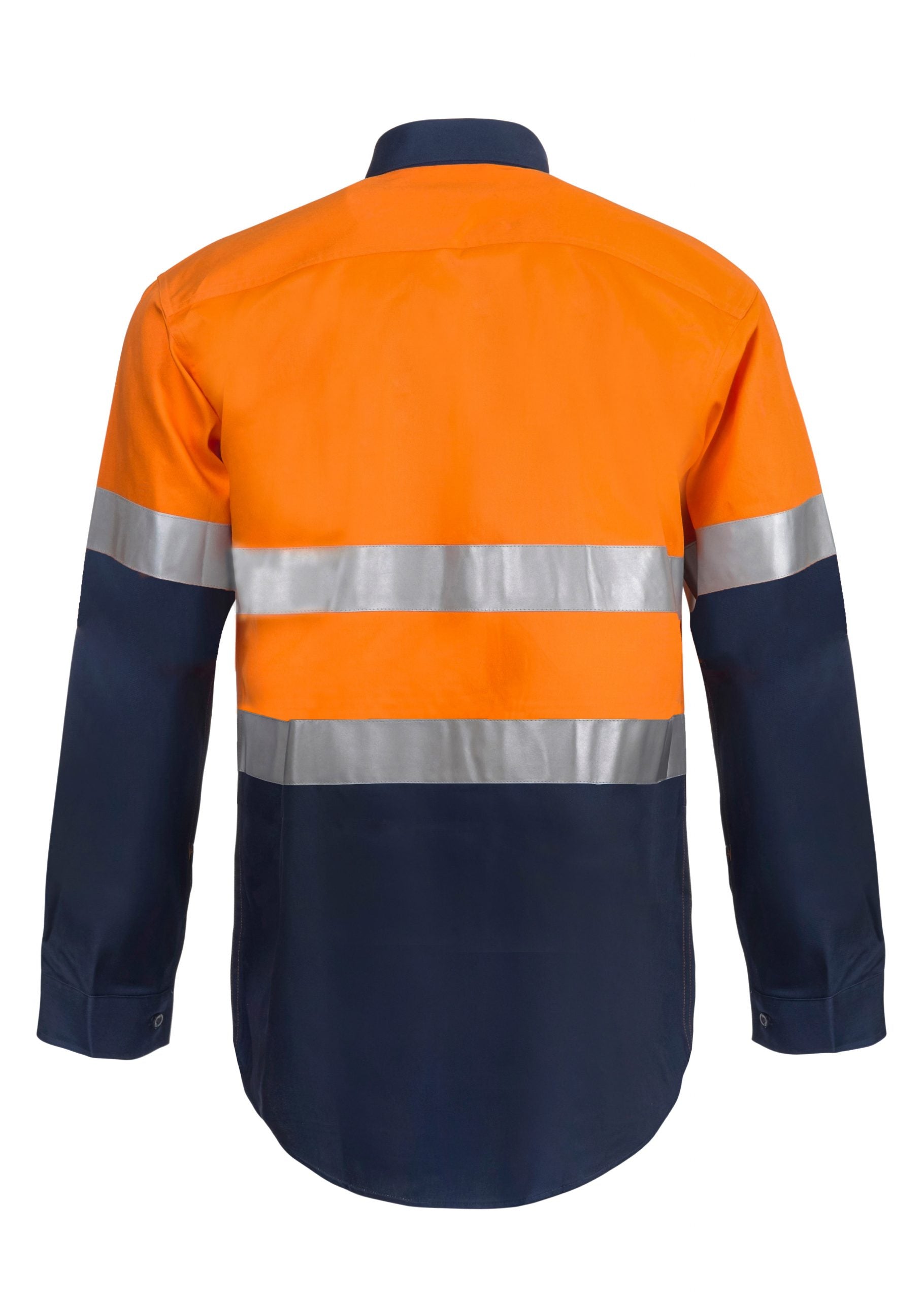 HI VIS LONG SLEEVE COTTON DRILL REFLECTIVE SHIRT