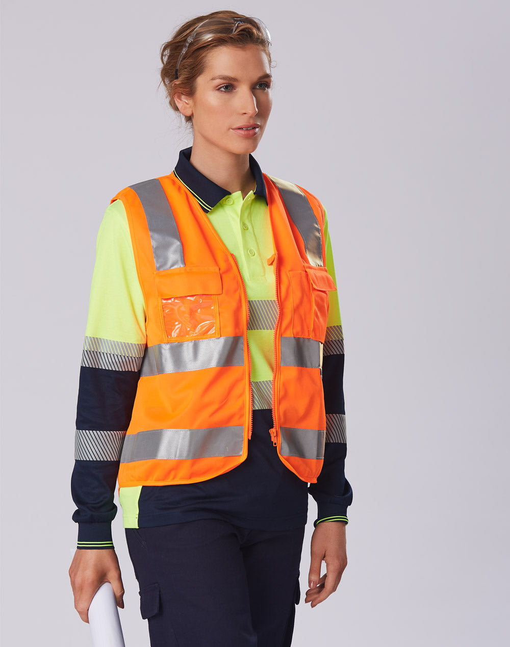 SW42 Hi-Vis SAFETY VEST with ID POCKET & 3M TAPES 2