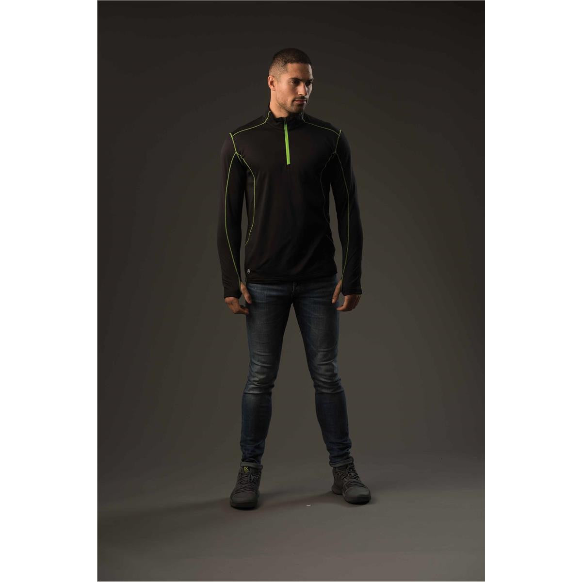 Men's Pulse Fleece Pullover - Black / Electric Blue