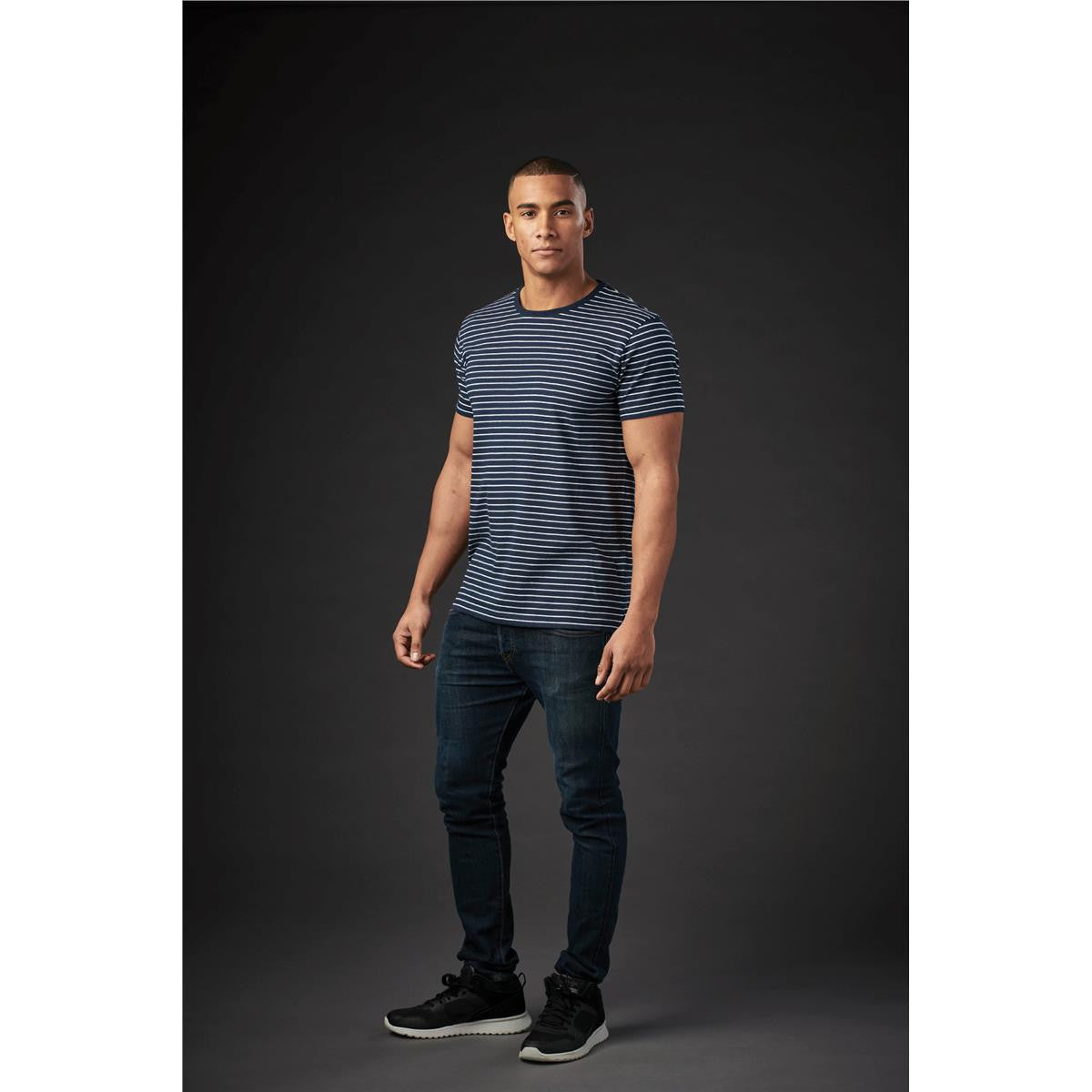 Men's Railtown Crew Neck Tee - Navy / White