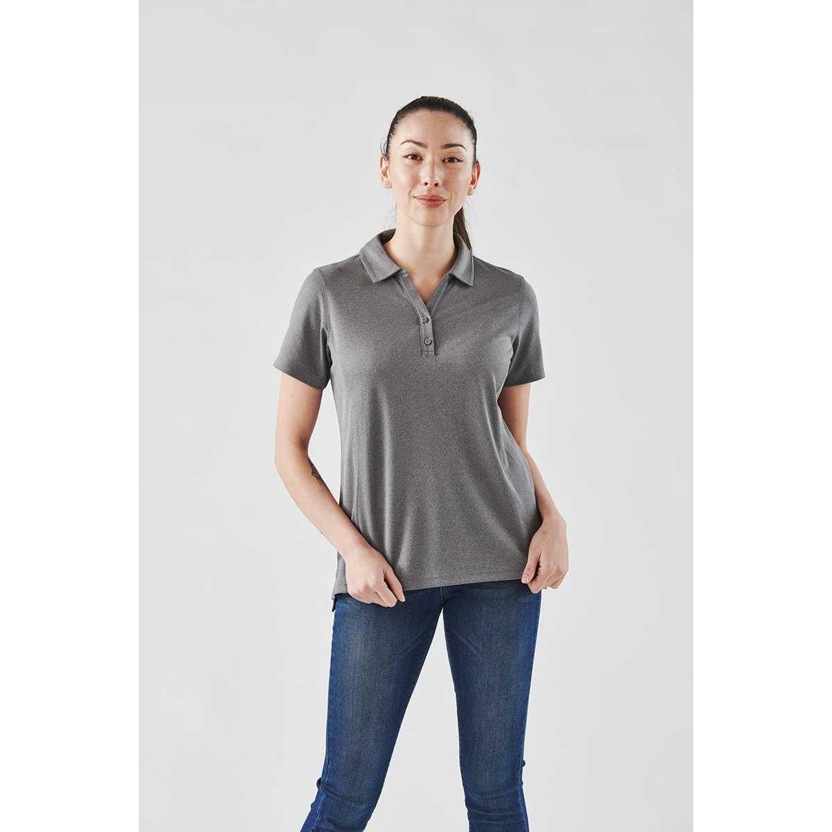 Women's Dockyard Performance Short Sleeve Polo - Dolphin Heather