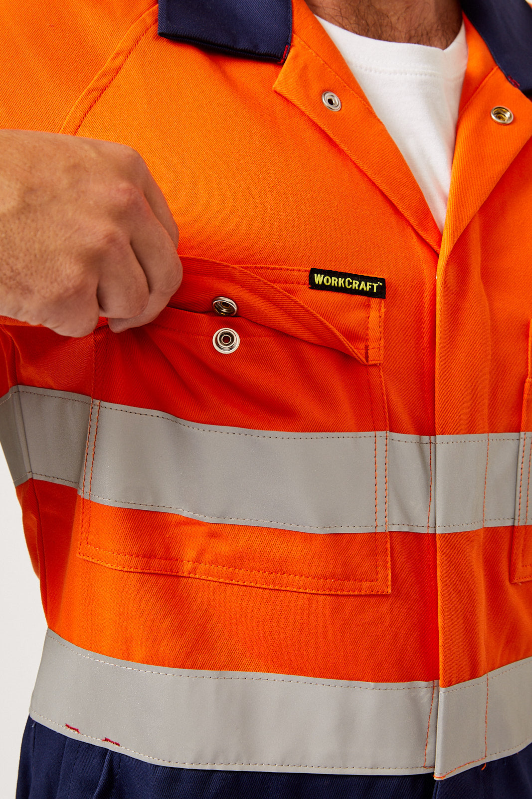 HI VIS TWO TONE COTTON DRILL COVERALLS WITH INDUSTRIAL LAUNDRY REFLECTIVE TAPE