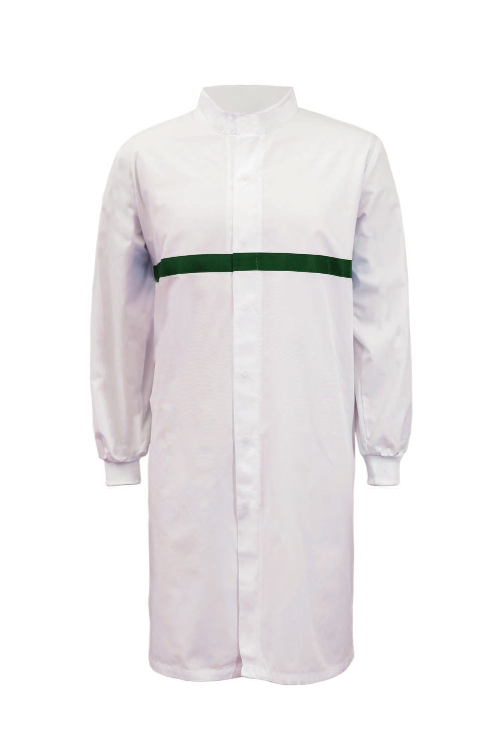 LONG SLEEVE FOOD INDUSTRY LONG LENGTH DUSTCOAT WITH CONTRAST TRIMS ON CHEST