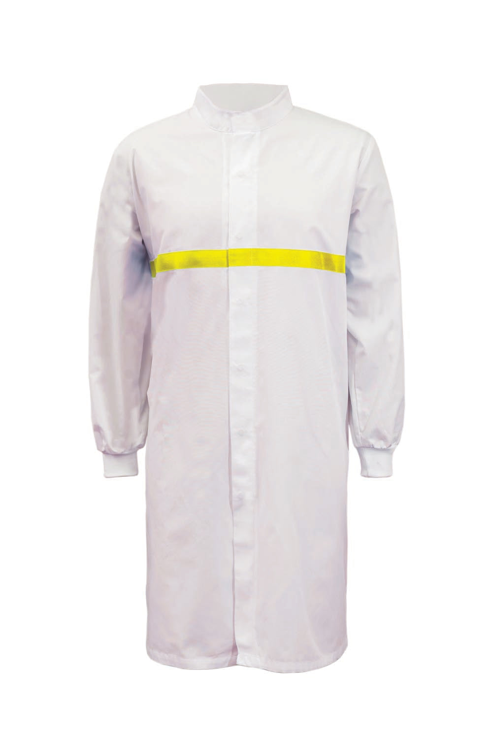 LONG SLEEVE FOOD INDUSTRY LONG LENGTH DUSTCOAT WITH CONTRAST TRIMS ON CHEST