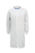 LONG SLEEVE FOOD INDUSTRY LONG LENGTH DUSTCOAT WITH CONTRAST TRIMS ON COLLAR