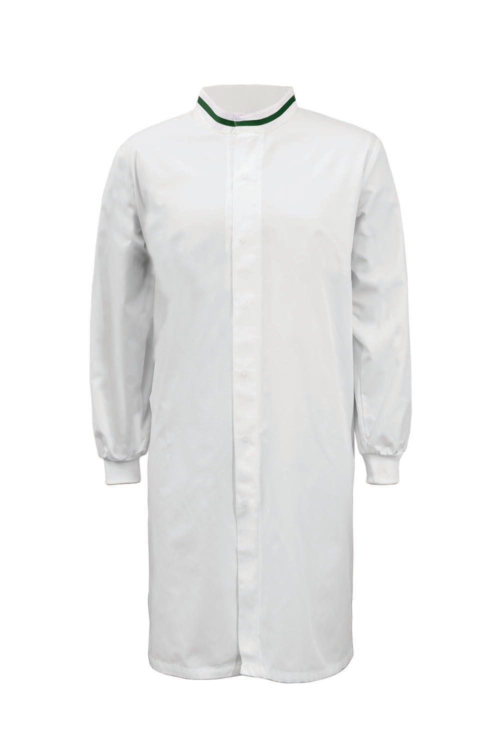 LONG SLEEVE FOOD INDUSTRY LONG LENGTH DUSTCOAT WITH CONTRAST TRIMS ON COLLAR