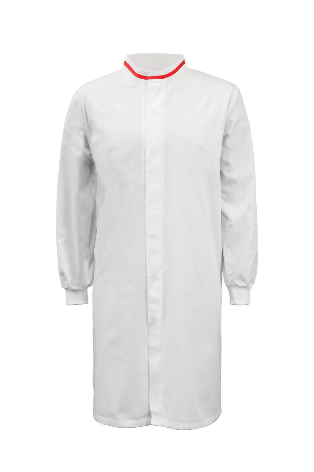 LONG SLEEVE FOOD INDUSTRY LONG LENGTH DUSTCOAT WITH CONTRAST TRIMS ON COLLAR