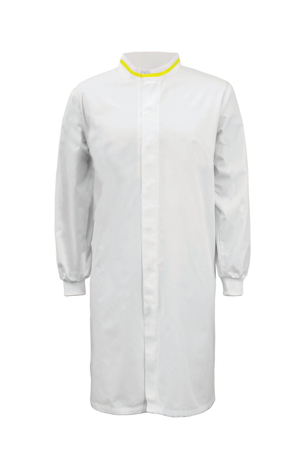 LONG SLEEVE FOOD INDUSTRY LONG LENGTH DUSTCOAT WITH CONTRAST TRIMS ON COLLAR
