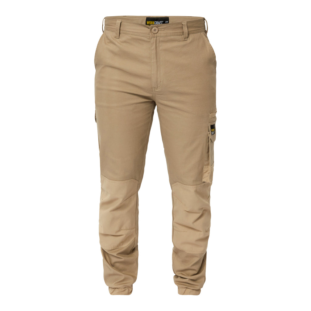 STRETCH CARGO PANTS WITH ELASTICISED HEM