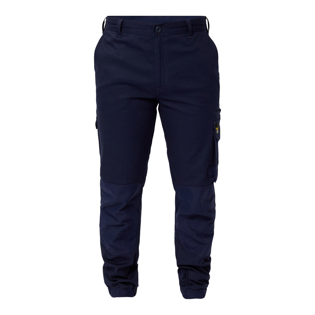 STRETCH CARGO PANTS WITH ELASTICISED HEM