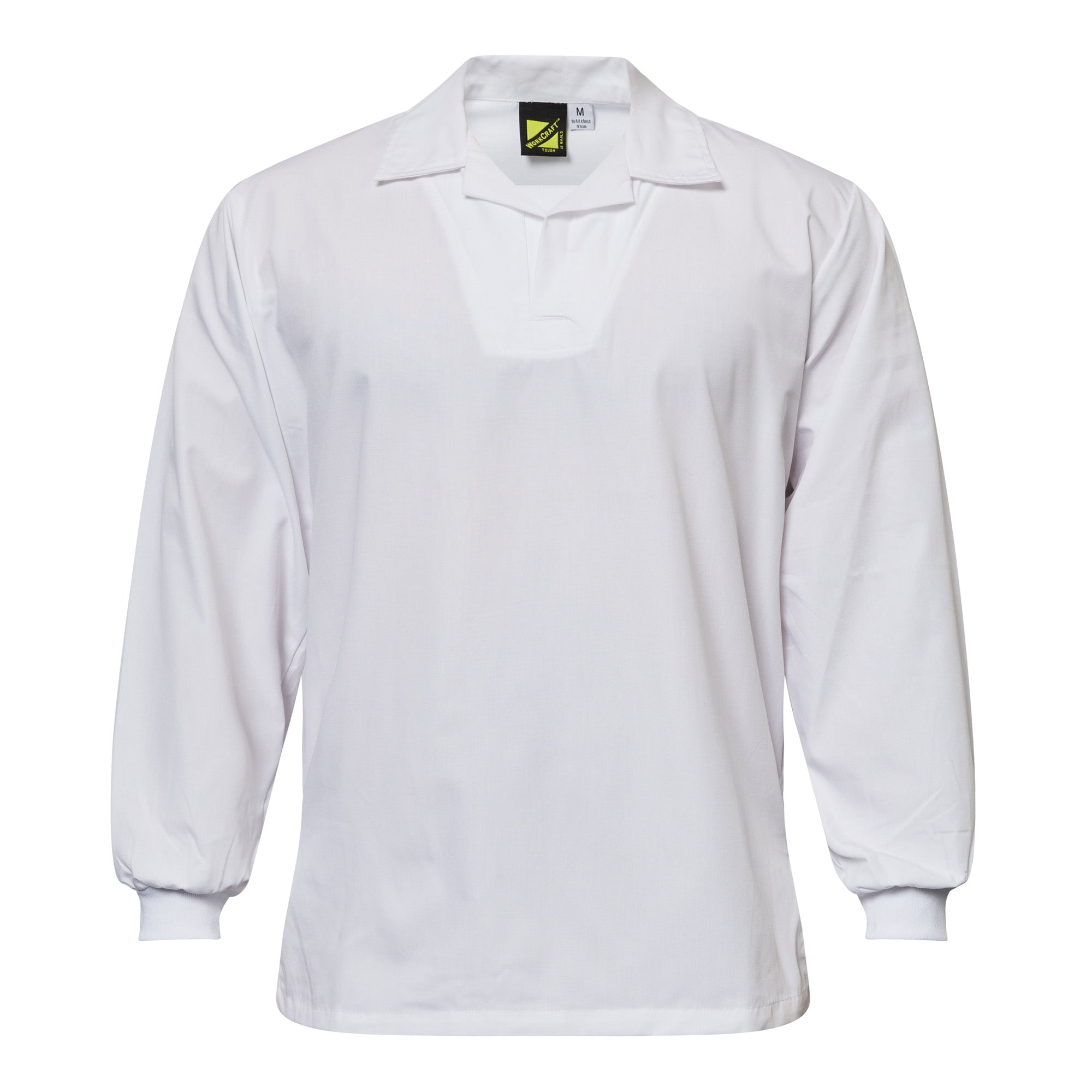 LONG SLEEVE FOOD INDUSTRY JACSHIRT WITH MODESTY NECK INSERT