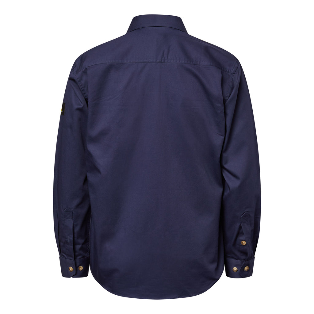 LIGHTWEIGHT LONG SLEEVE CLOSED FRONT COTTON DRILL SHIRT