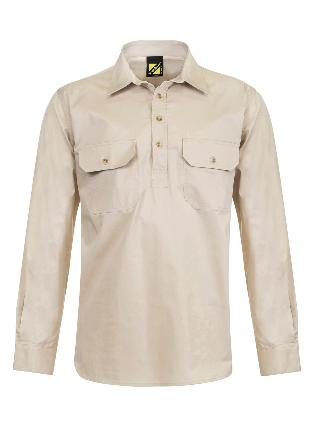 LIGHTWEIGHT LONG SLEEVE CLOSED FRONT COTTON DRILL SHIRT
