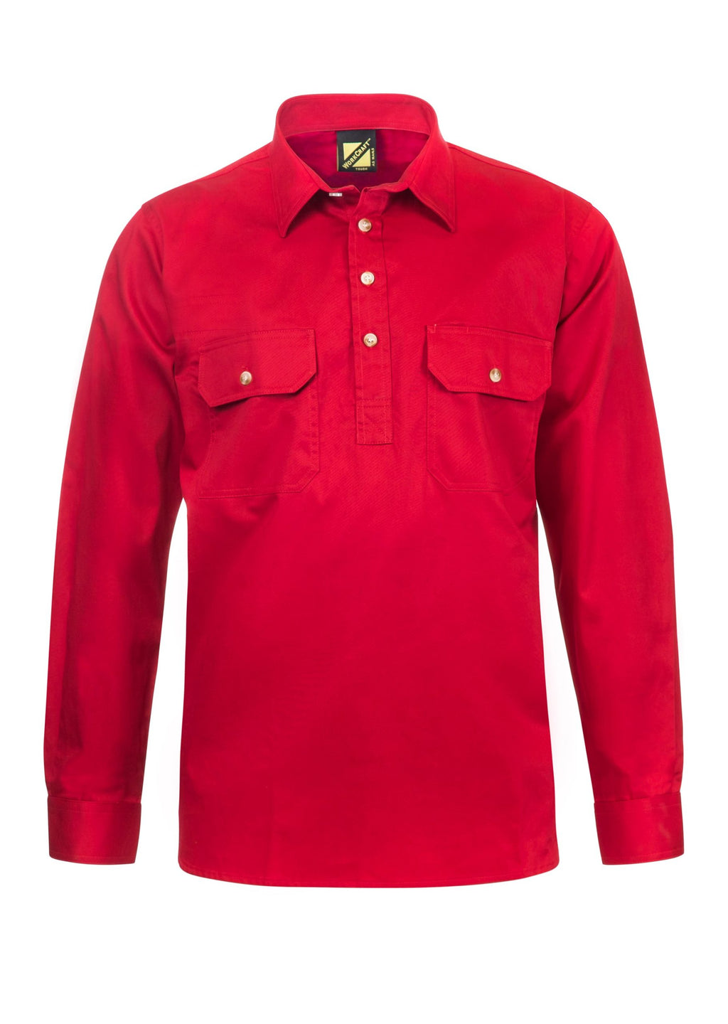 LIGHTWEIGHT LONG SLEEVE CLOSED FRONT COTTON DRILL SHIRT