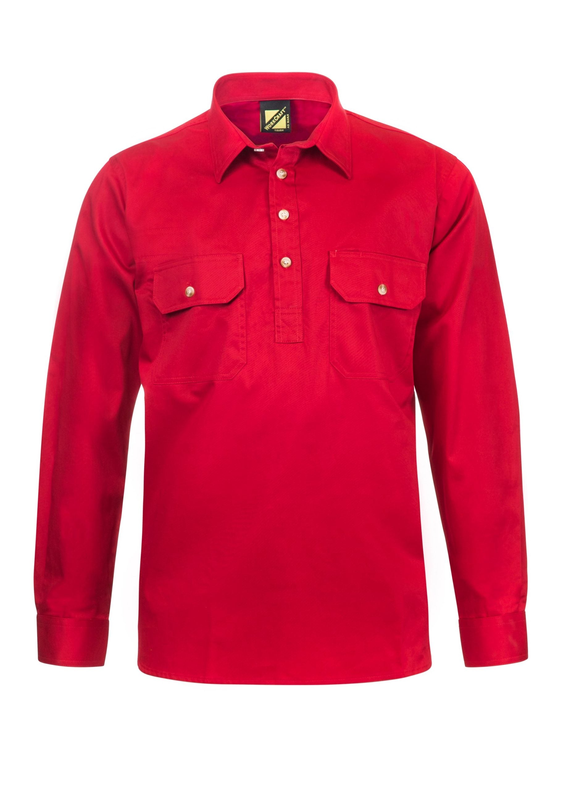LIGHTWEIGHT LONG SLEEVE CLOSED FRONT COTTON DRILL SHIRT