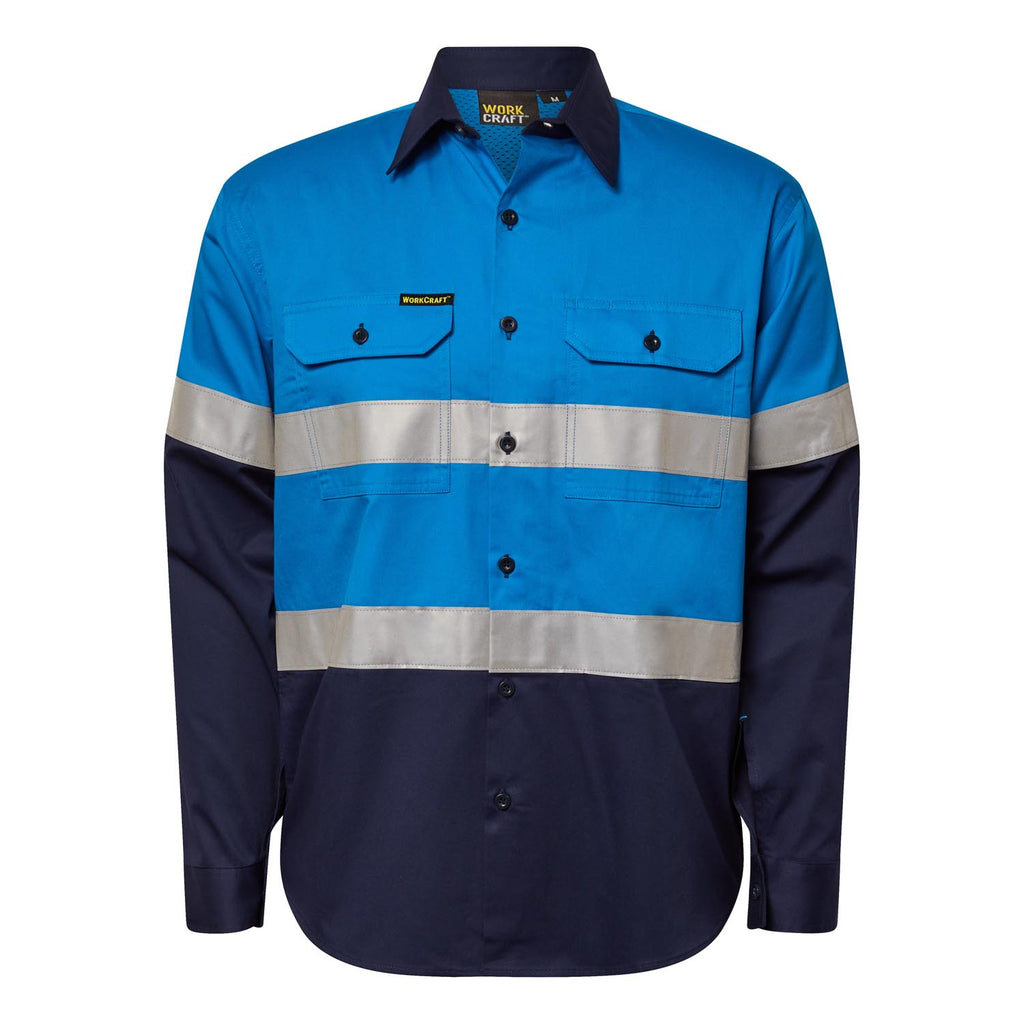 LIGHTWEIGHT LONG SLEEVE VENTED COTTON DRILL REFLECTIVE SHIRT – NIGHT USE ONLY