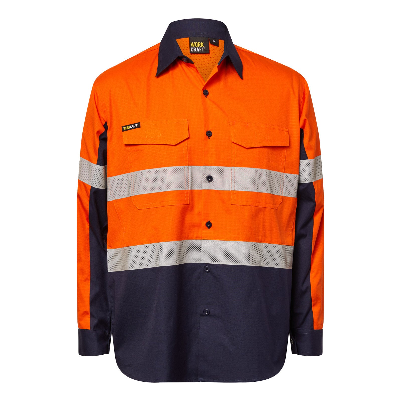 HI VIS LONG SLEEVE VENTED REFLECTIVE RIPSTOP SHIRT