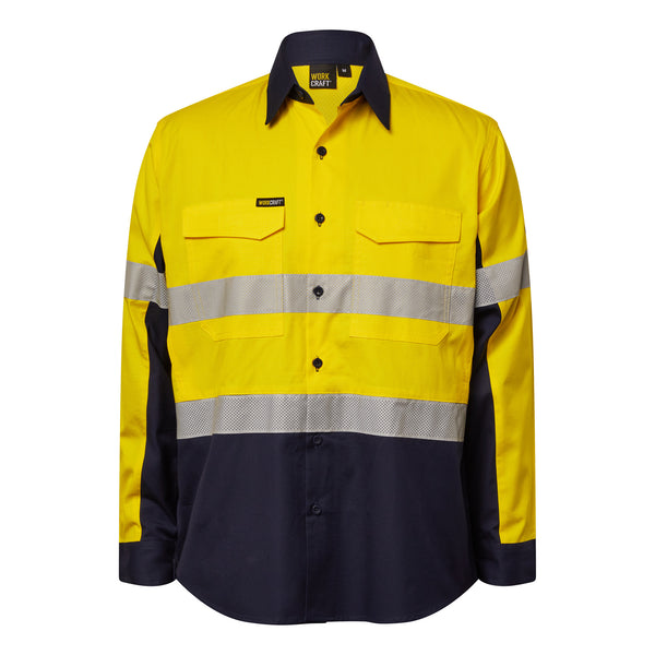 HI VIS LONG SLEEVE VENTED REFLECTIVE RIPSTOP SHIRT