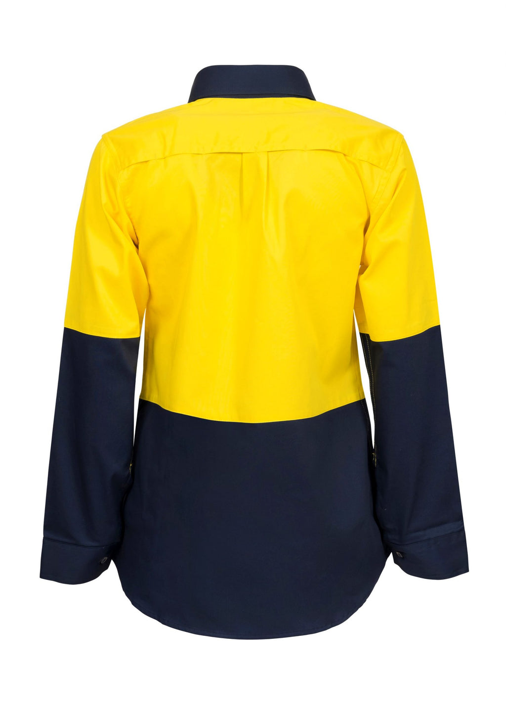 LADIES LIGHTWEIGHT HI VIS LONG SLEEVE VENTED COTTON DRILL SHIRT