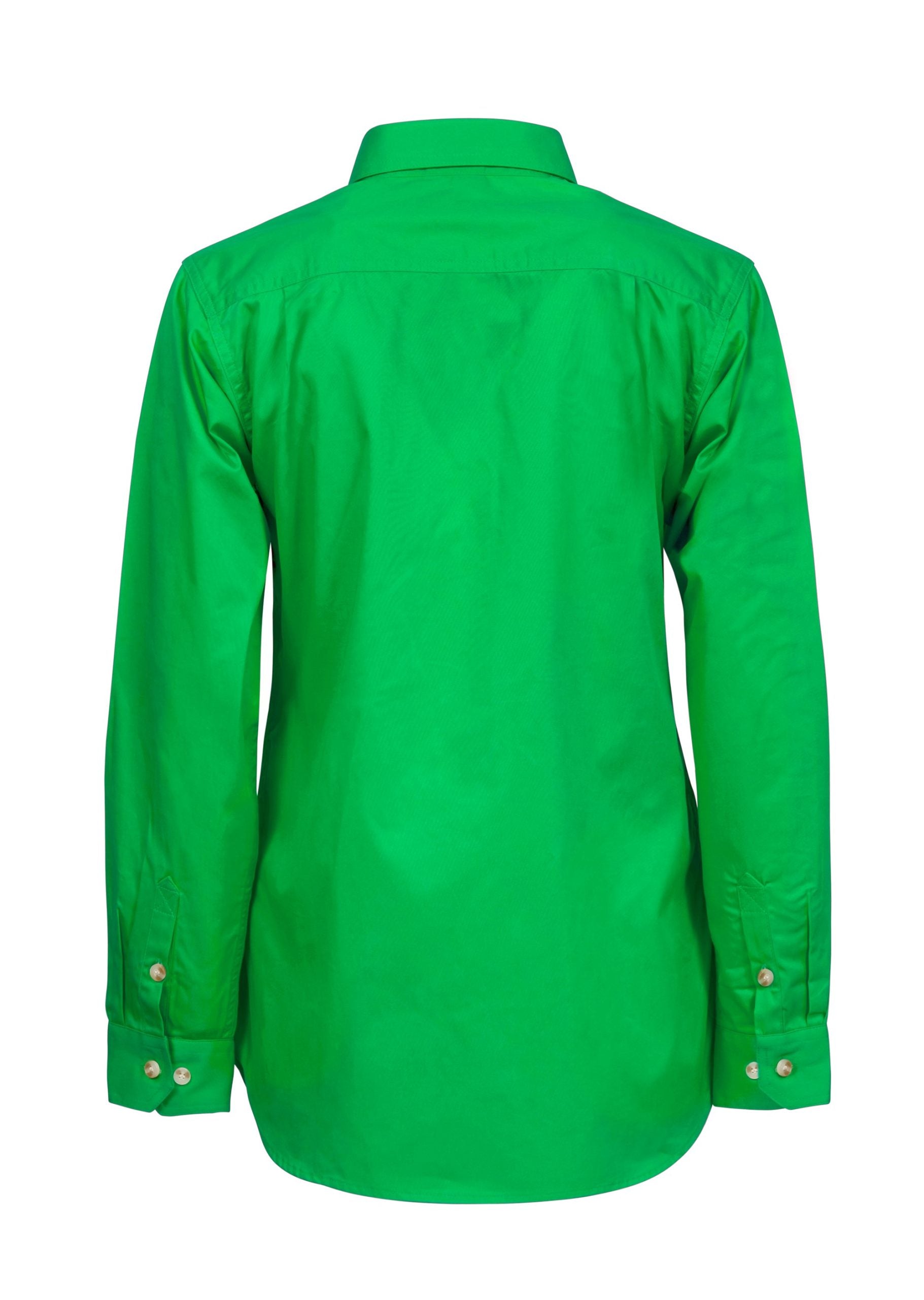 LADIES LIGHTWEIGHT LONG SLEEVE CLOSED FRONT COTTON DRILL SHIRT