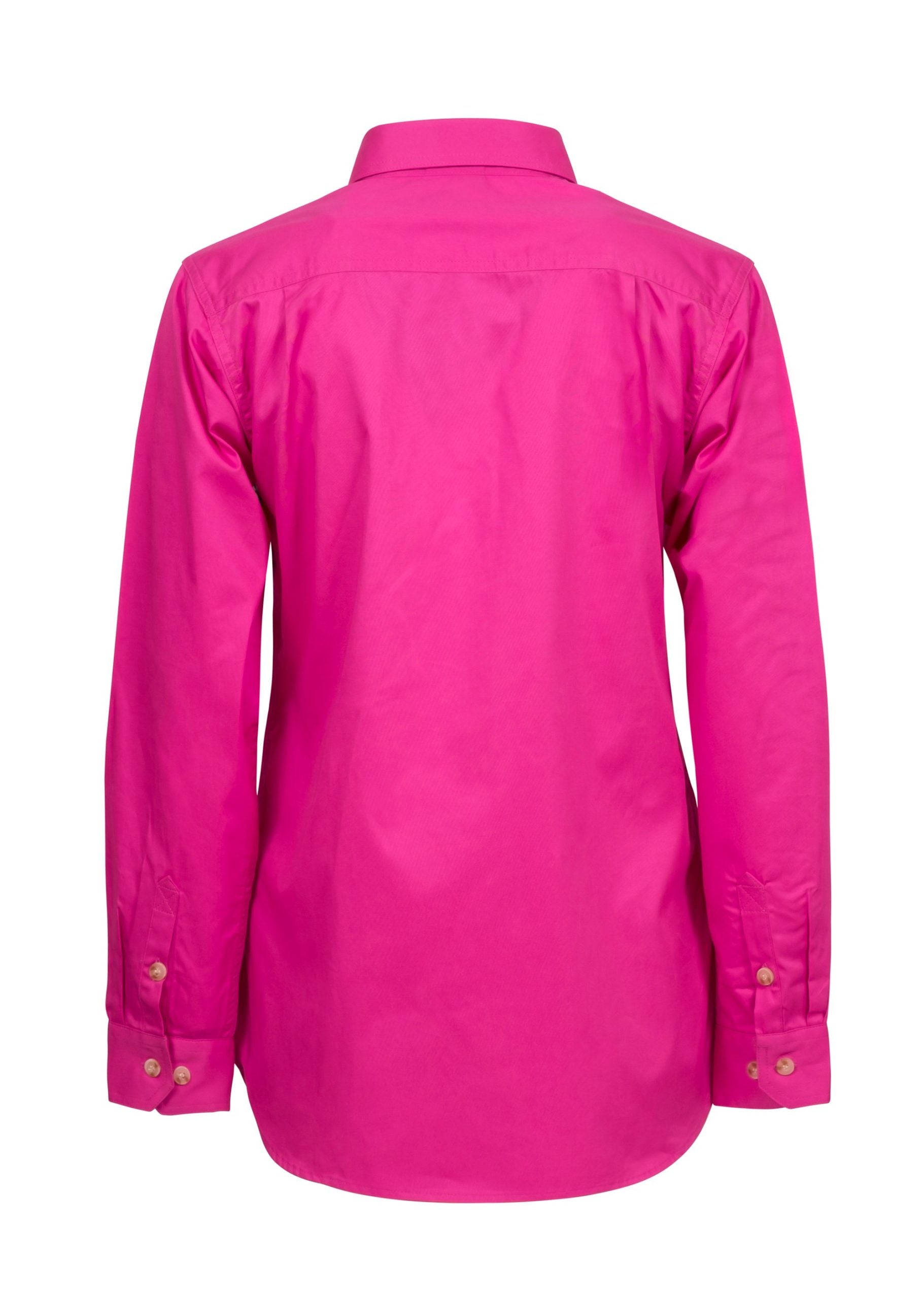 LADIES LIGHTWEIGHT LONG SLEEVE CLOSED FRONT COTTON DRILL SHIRT