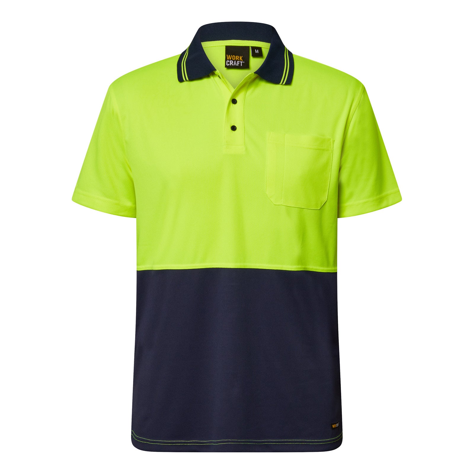 HI VIS LIGHTWEIGHT SHORT SLEEVE MICROMESH POLO WITH POCKET