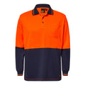 HI VIS LONG SLEEVE MICROMESH POLO WITH POCKET