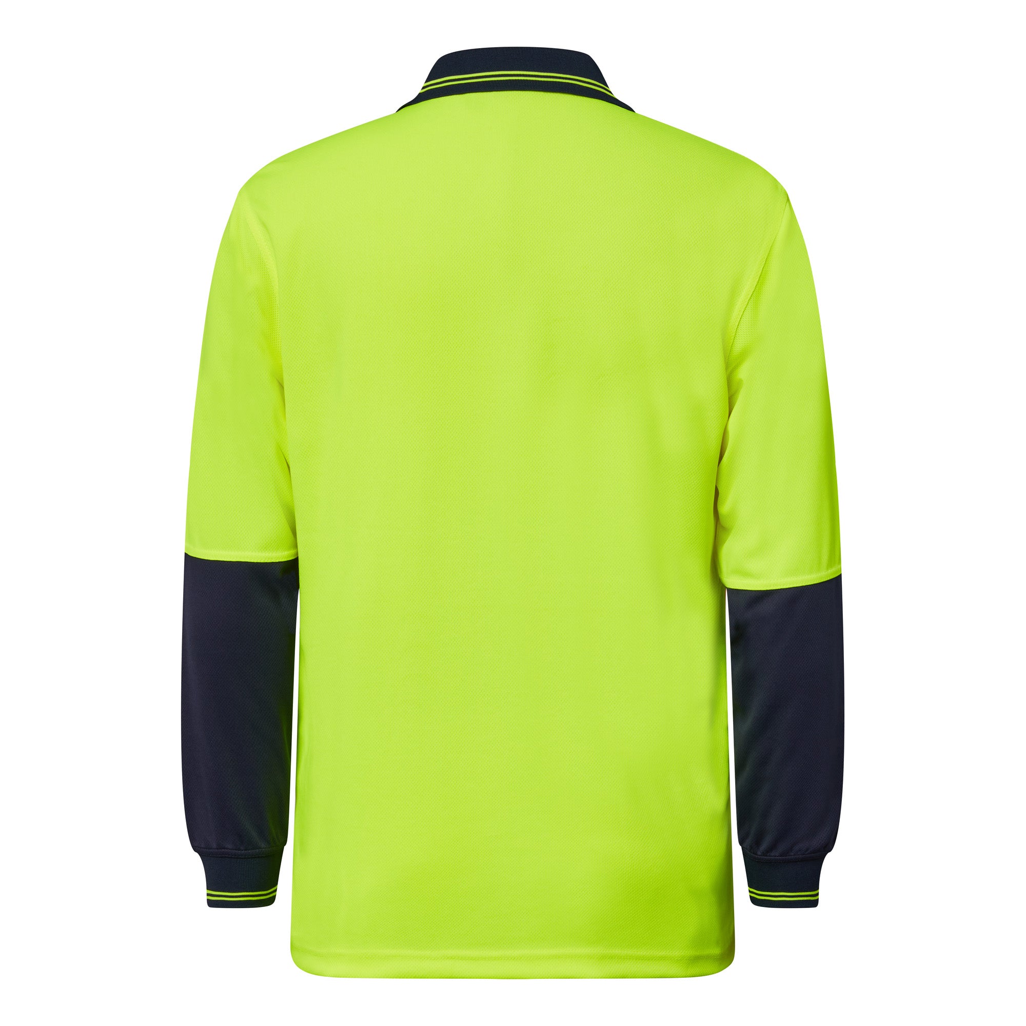 HI VIS LONG SLEEVE MICROMESH POLO WITH POCKET