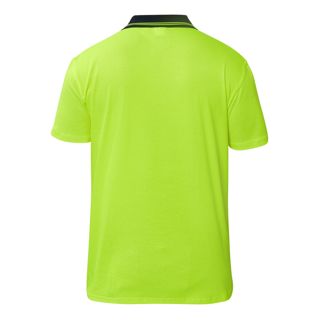 HI VIS SHORT SLEEVE COTTON BACK POLO WITH POCKET