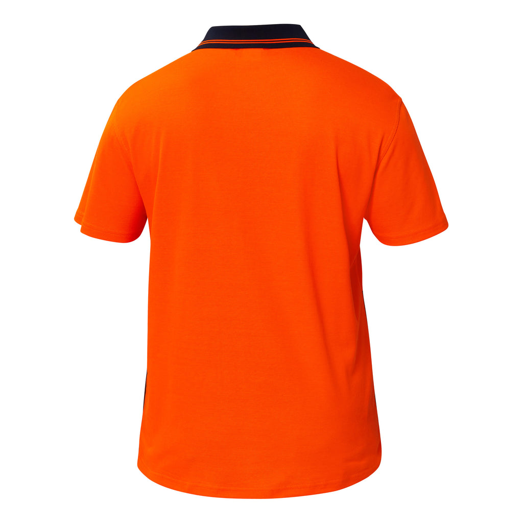 HI VIS SHORT SLEEVE COTTON BACK POLO WITH POCKET