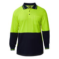 HI VIS LONG SLEEVE COTTON BACK POLO WITH POCKET