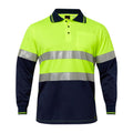 HI VIS LONG SLEEVE MICROMESH REFLECTIVE POLO WITH POCKET