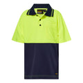 KIDS HI VIS SHORT SLEEVE MICROMESH POLO WITH POCKET