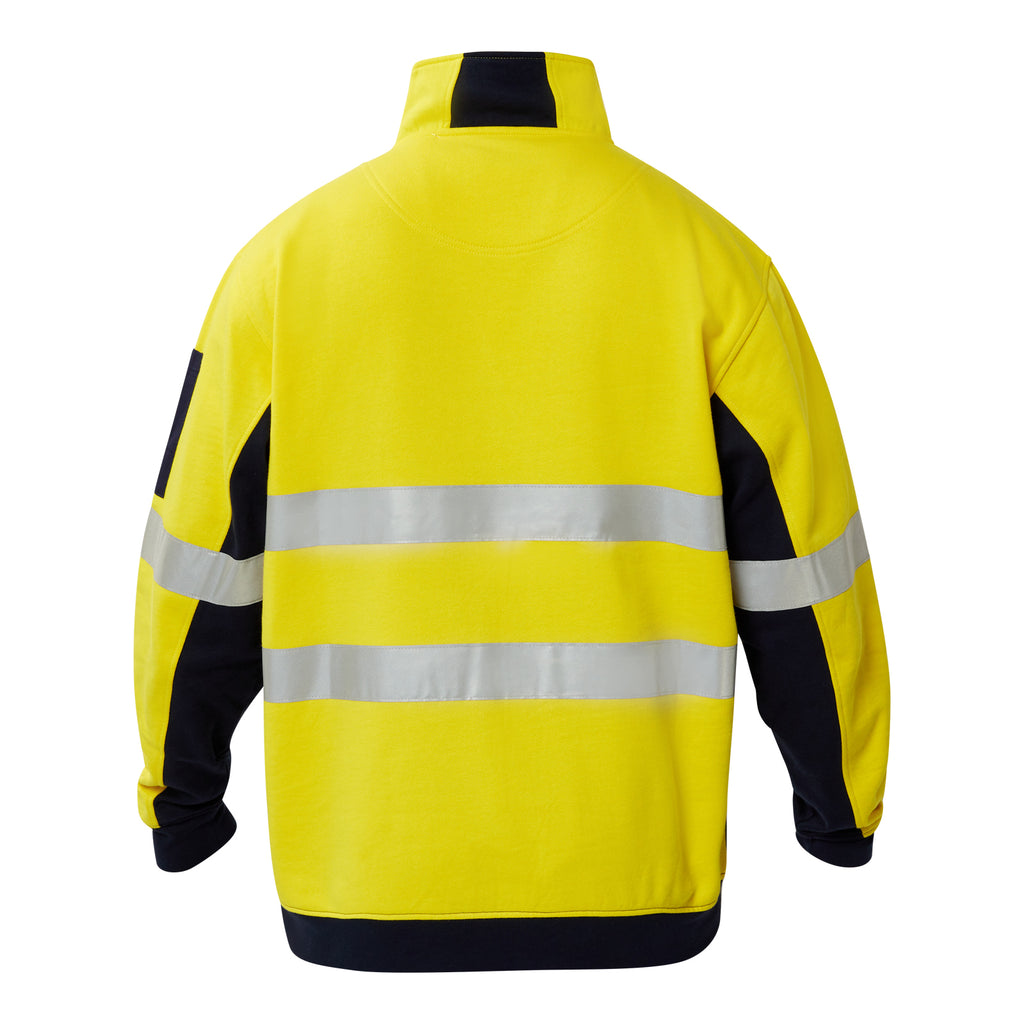 HI VIS HALF ZIP COTTON REFLECTIVE PULLOVER