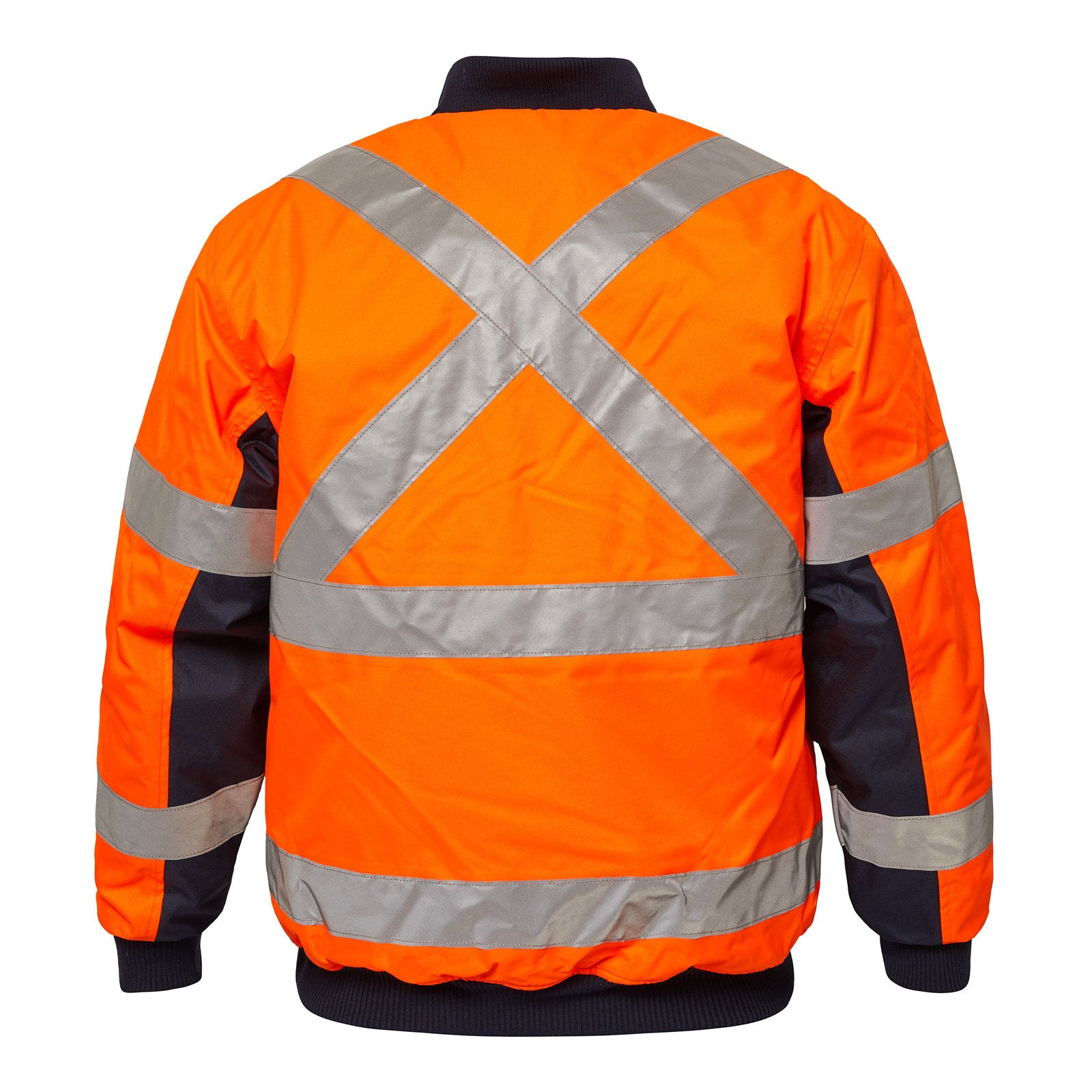 HI VIS REFLECTIVE BOMBER JACKET WITH X PATTERN