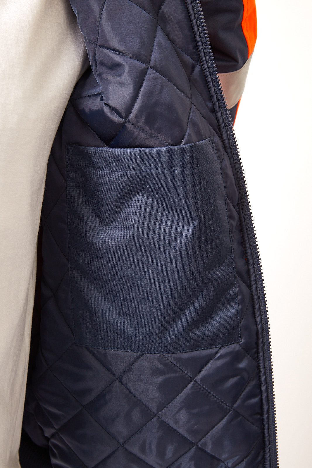 HI VIS REFLECTIVE BOMBER JACKET WITH X PATTERN