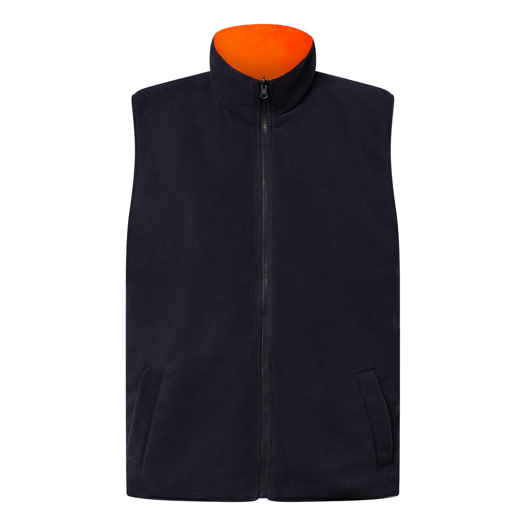 NSW RAIL HI VIS REVERSIBLE FLEECE REFLECTIVE VEST WITH X-PATTERN TAPE