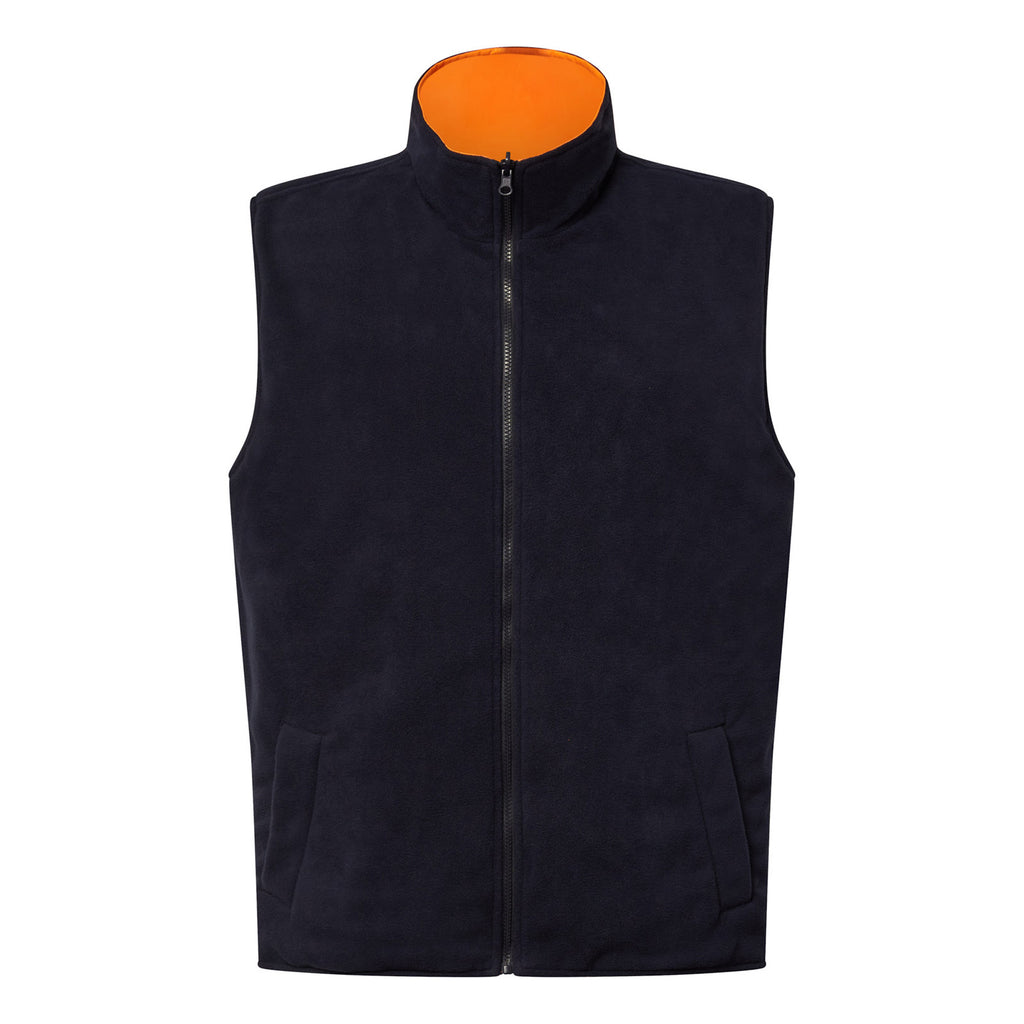 NSW RAIL HI VIS REVERSIBLE FLEECE REFLECTIVE VEST WITH X-PATTERN TAPE
