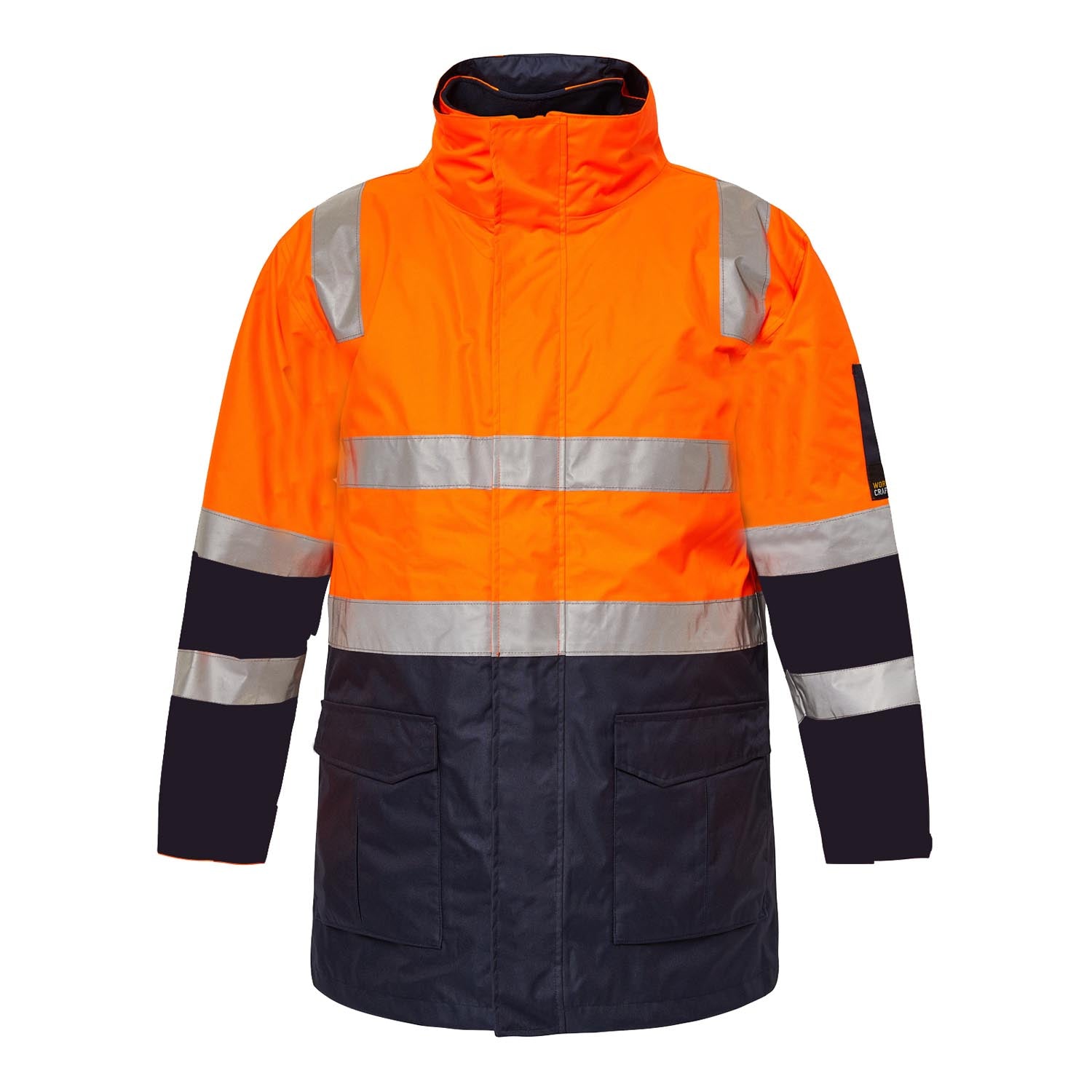 HI VIS 6 IN 1 TWO TONE REFLECTIVE JACKET WITH REMOVABLE SLEEVES