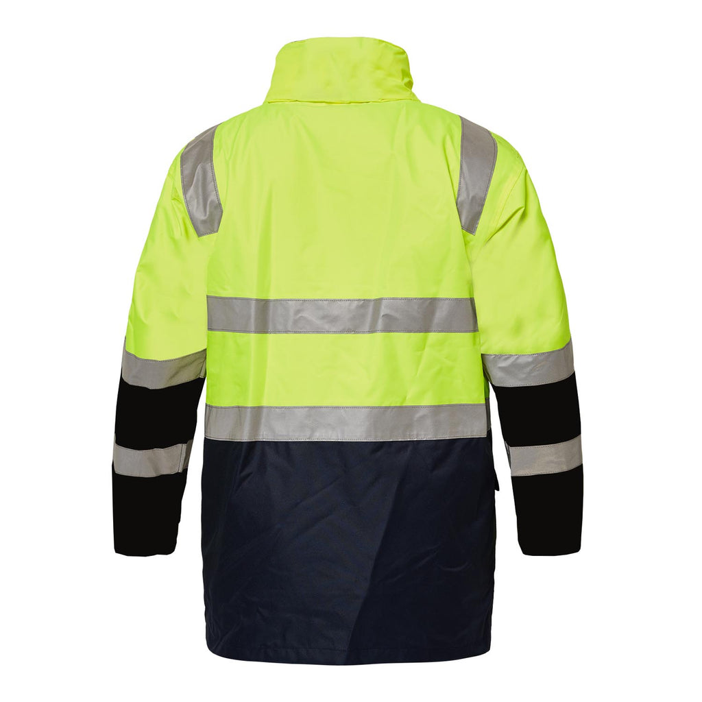 HI VIS 6 IN 1 TWO TONE REFLECTIVE JACKET WITH REMOVABLE SLEEVES